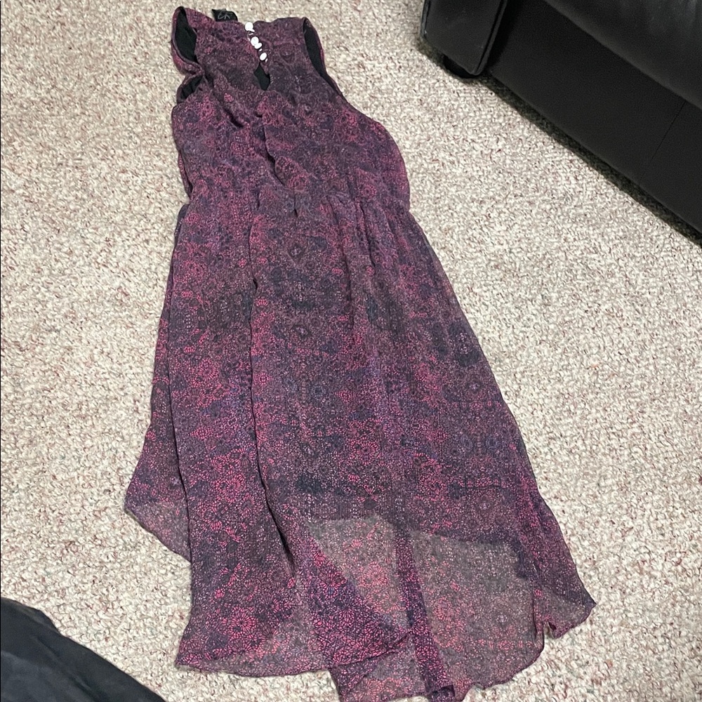 Ella moss 100% silk Purple and Pink Sleeveless High-Low asymmetrical hem Dress - Picture 10 of 10
